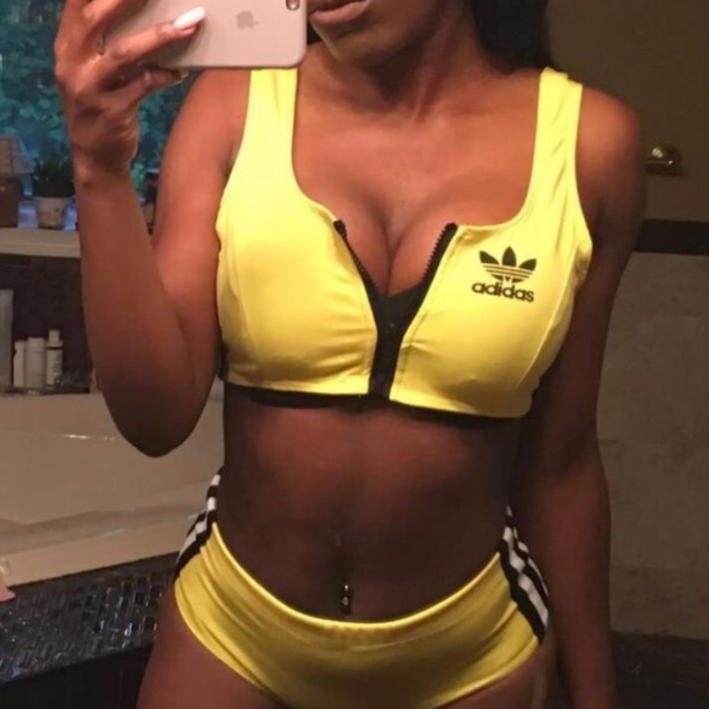 Yellow Adidas Two Piece